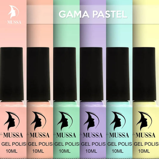 Gel Mussa 6 pzas. 10ml c/u Gama Pastel