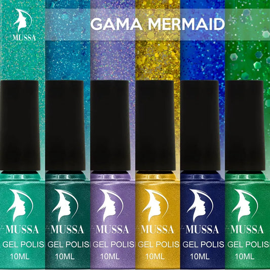 Gel Mussa 6 pzas. 10ml c/u Gama Mermaid