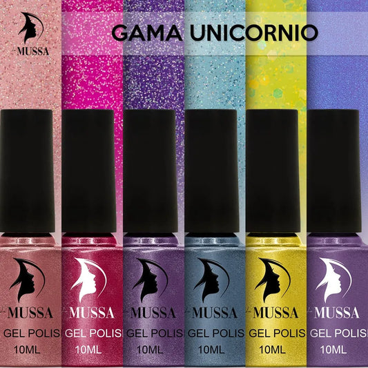 Gel Mussa 6 pzas. 10ml c/u Gama Unicornio