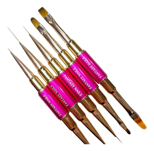 Set de Pinceles Doble Punta 5pzs Fantasy Nails