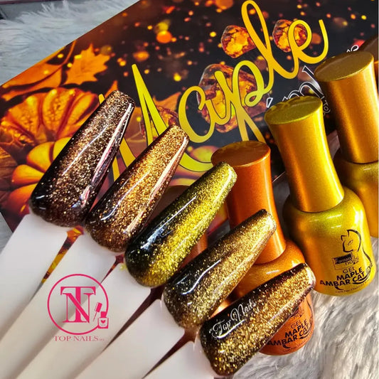 Gel ColecciĂłn Maple Ambar 5 pzas Fantasy Nails