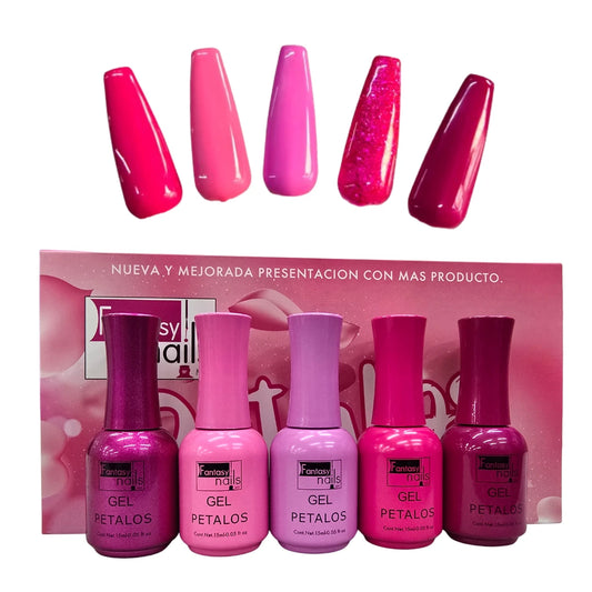 Gel Colección Petalos 5 pzas Fantasy Nails