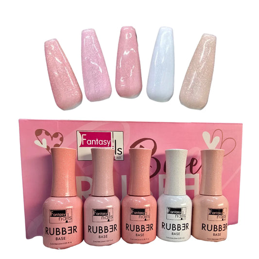 Gel Colección Base Rubber 5 pzas Fantasy Nails