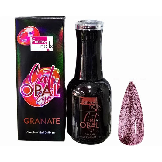 Gel Cat Eye Opal Granate Fantasy Nails