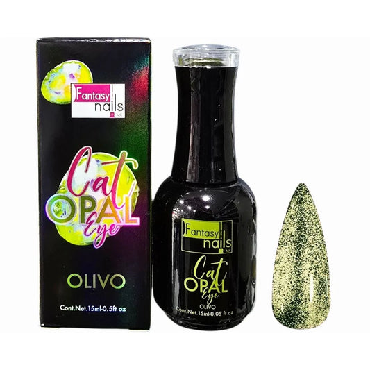 Gel Cat Eye Opal Olivo Fantasy Nails