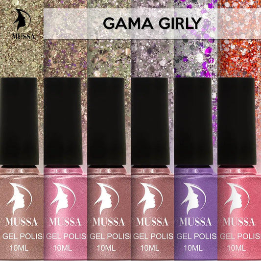 Gel Mussa 6 pzas. 10ml c/u Gama Girly